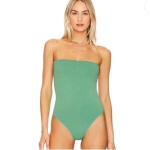 Free People Intimately Tati Tube Top Bodysuit Mermaid Green Size XS New NWT